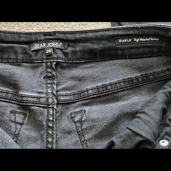 Dear John High Rise Gisele Skinny Jean - Color Black Size 26 - Picture 6 of 9